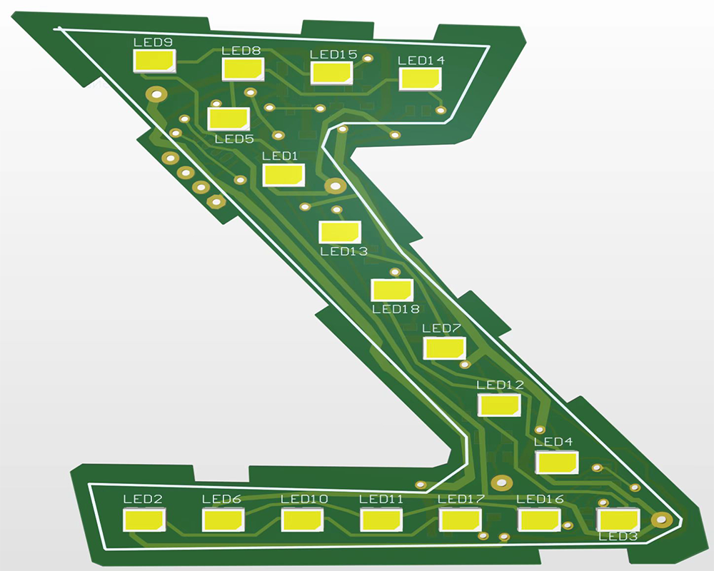 Z-type LED PCB board