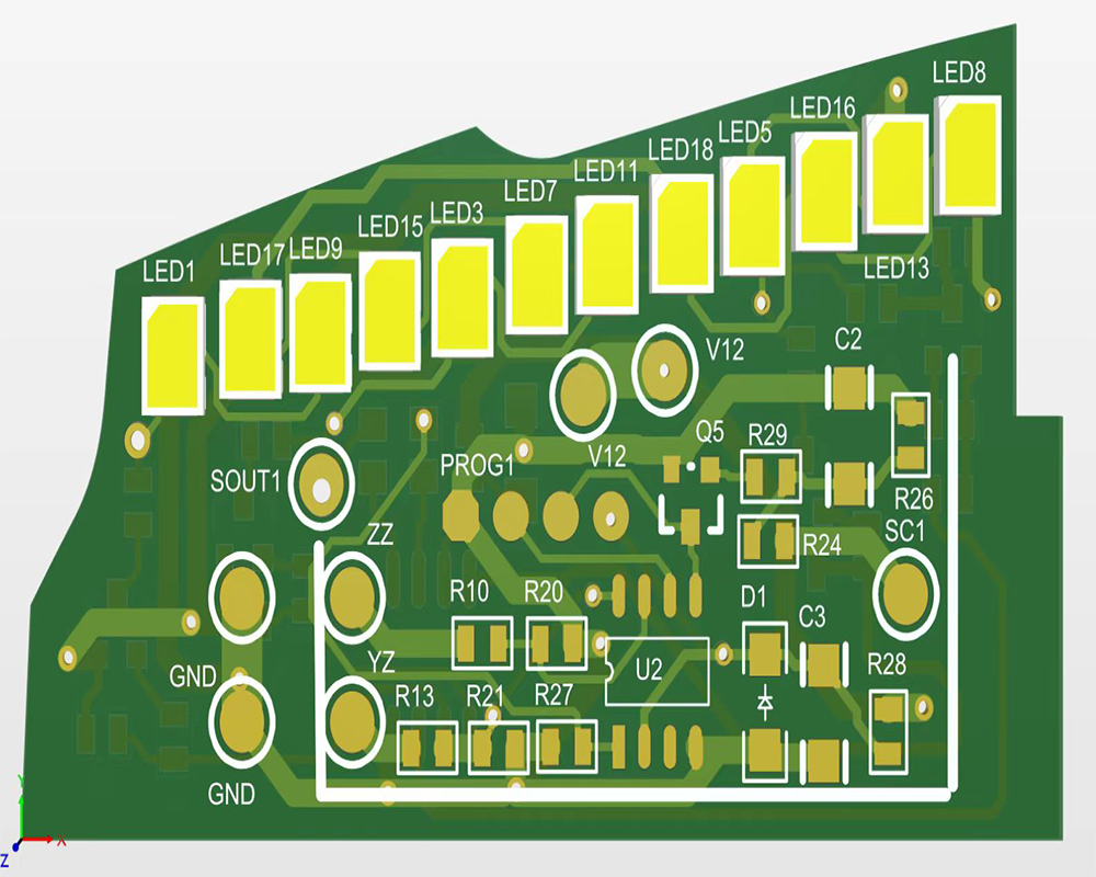 D-type LED PCB board